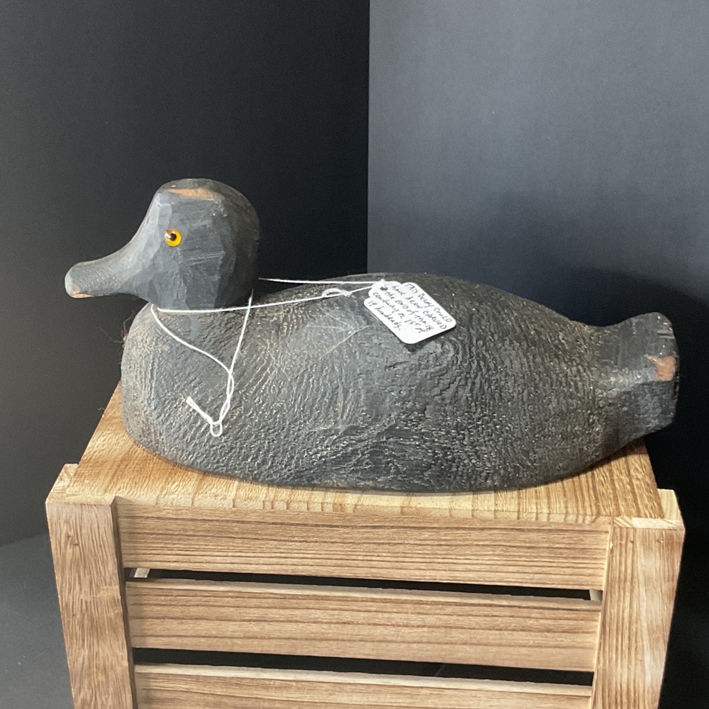 19th century old wooden hand carved working decoy